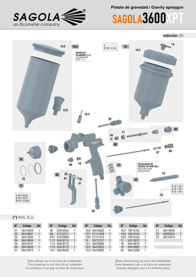 Pistola gravedad SAGOLA 3600 XPT