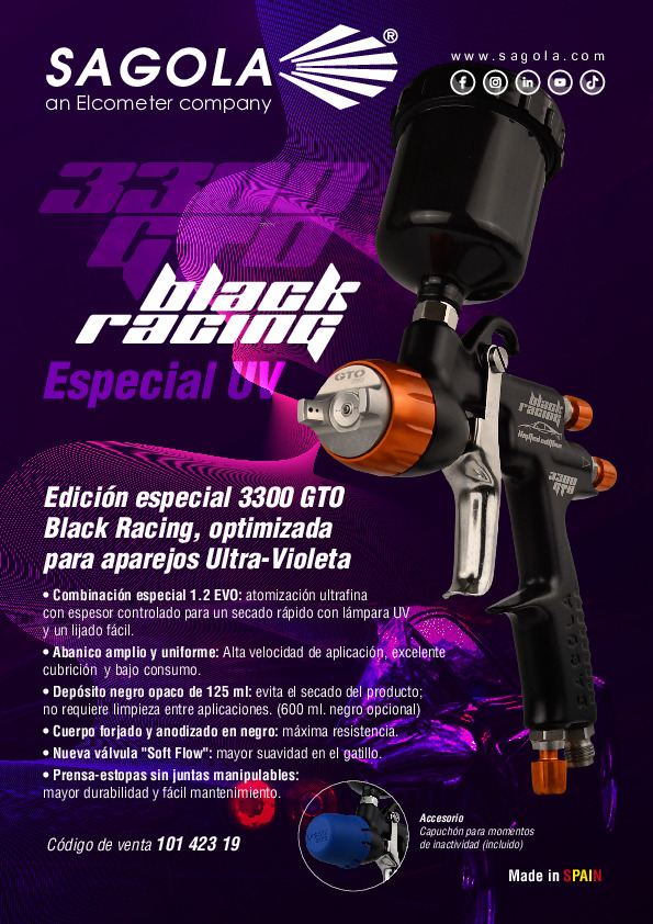 Hoja Sagola 3300 GTO Black Racing UV